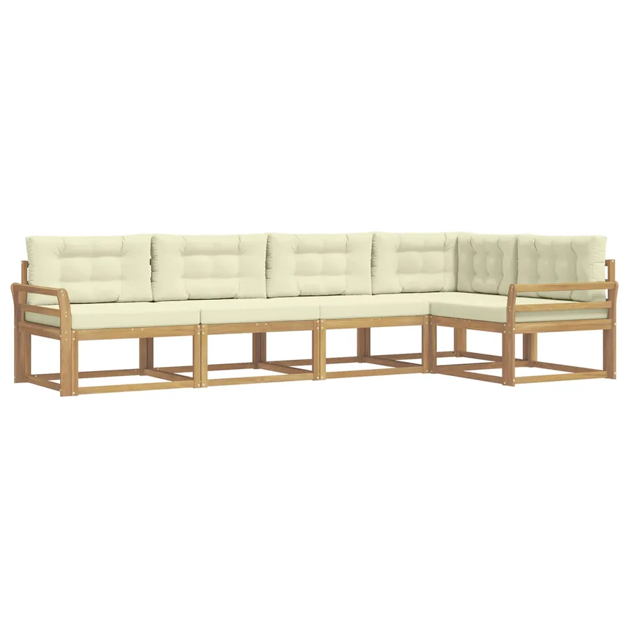 Ensemble de canapés d'extérieur 4 pcs Blanc et crème Polyester - 2