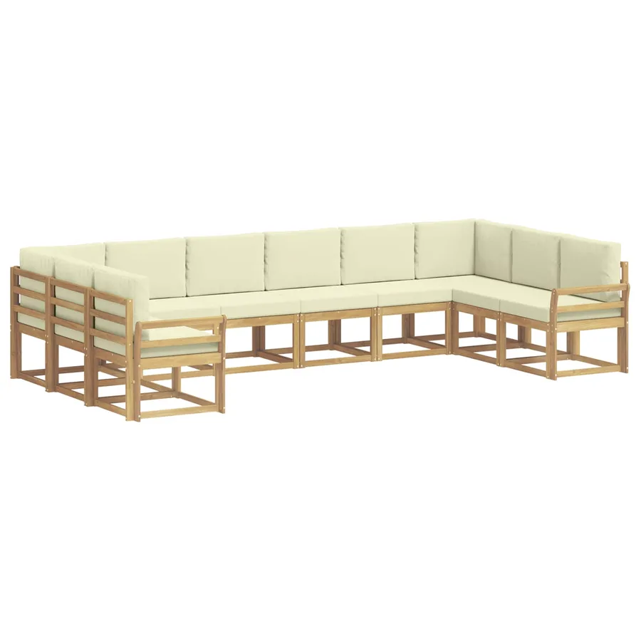 Ensemble de canapés d'extérieur 10 pcs Blanc et crème - 2
