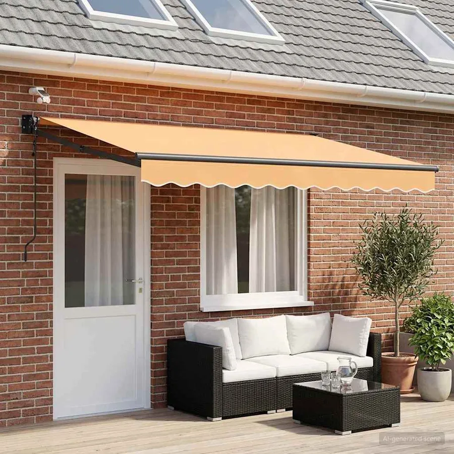 Auvent rétractable électrique Sable 100% Polyester et Aluminium - 3