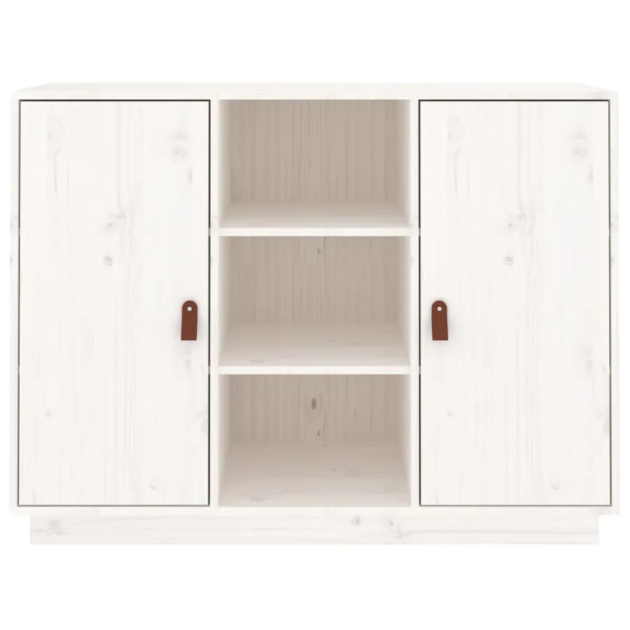 Buffet Blanc 100x40x75 cm Bois massif de pin - 3