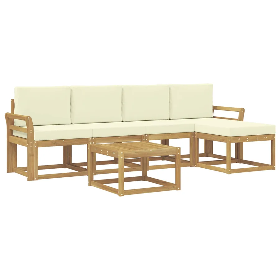 Ensemble de canapés d'extérieur 6 pcs Blanc et crème - 2