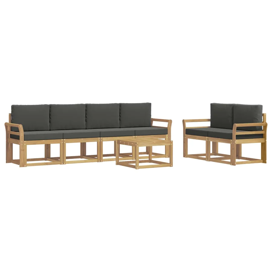 Ensemble de canapés d'extérieur 7 pcs Blanc et anthracite - 2