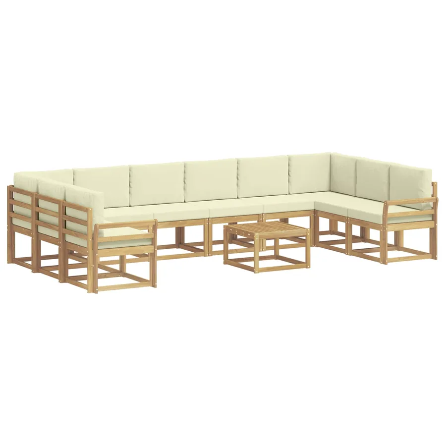 Ensemble de canapés d'extérieur 11 pcs Blanc et crème - 2