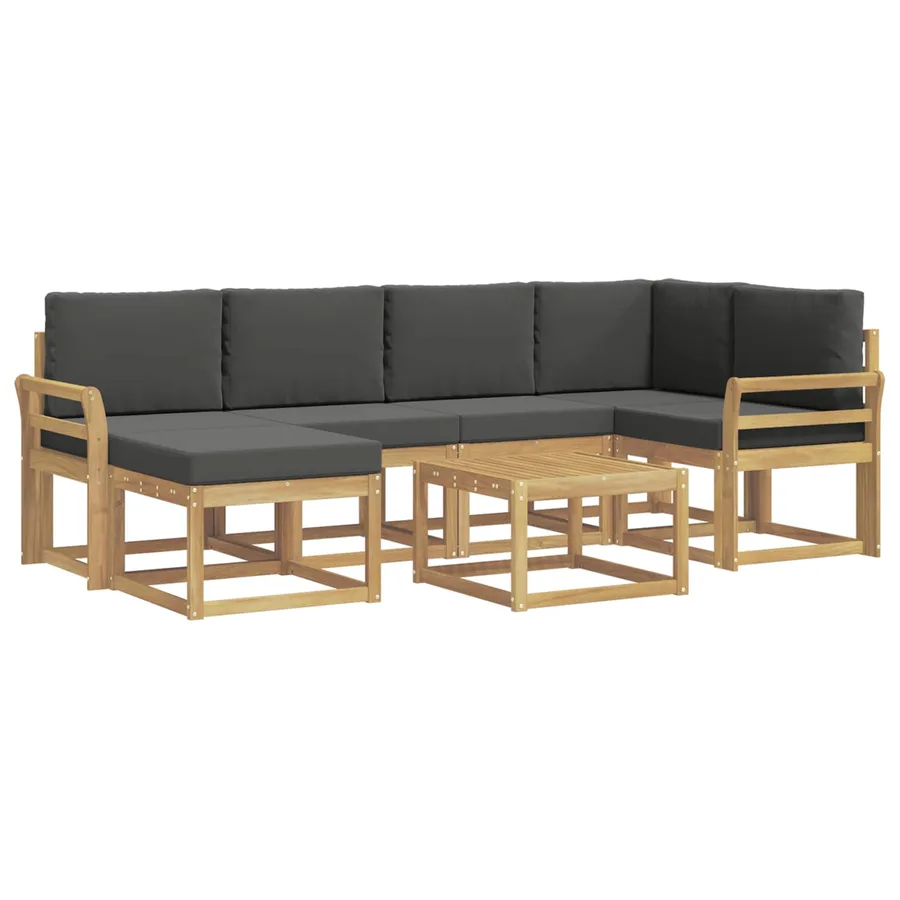 Ensemble de canapés d'extérieur 7 pcs Blanc et anthracite - 2