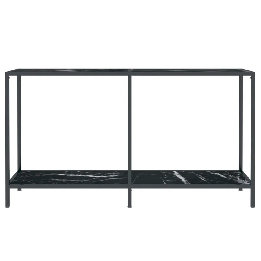 Table console Noir 140x35x75,5 cm Verre trempé - 3