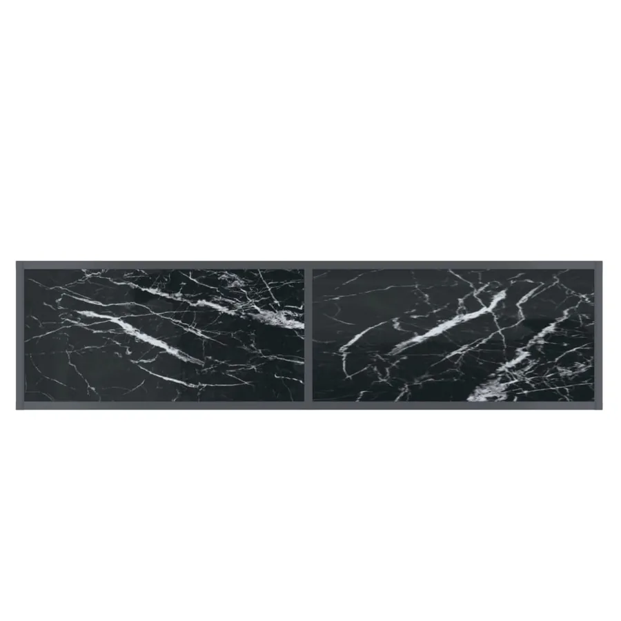 Table console Noir 140x35x75,5 cm Verre trempé - 5