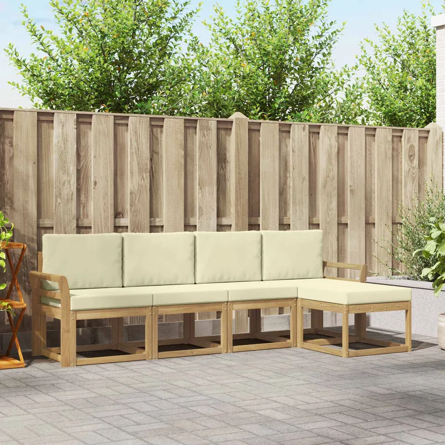 Ensemble de canapés d'extérieur 5 pcs Bois d'Acacia Massif