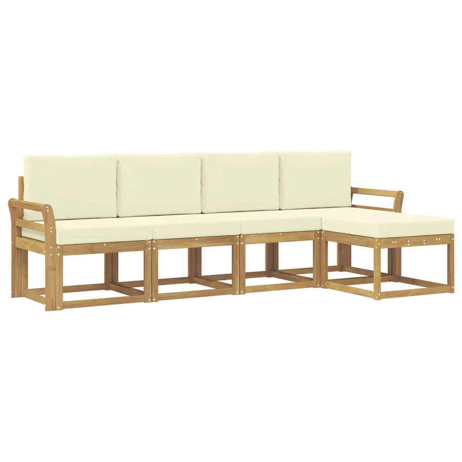 Ensemble de canapés d'extérieur 5 pcs Bois d'Acacia Massif - 2