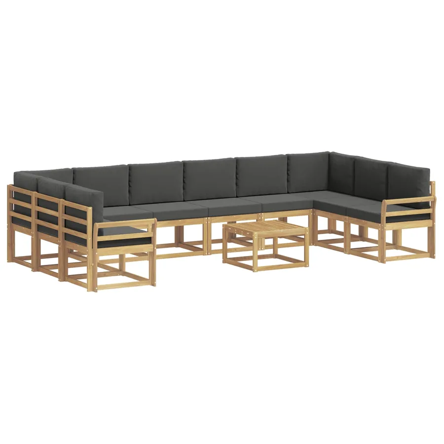 Ensemble de canapés d'extérieur 11 pcs Blanc et anthracite - 2