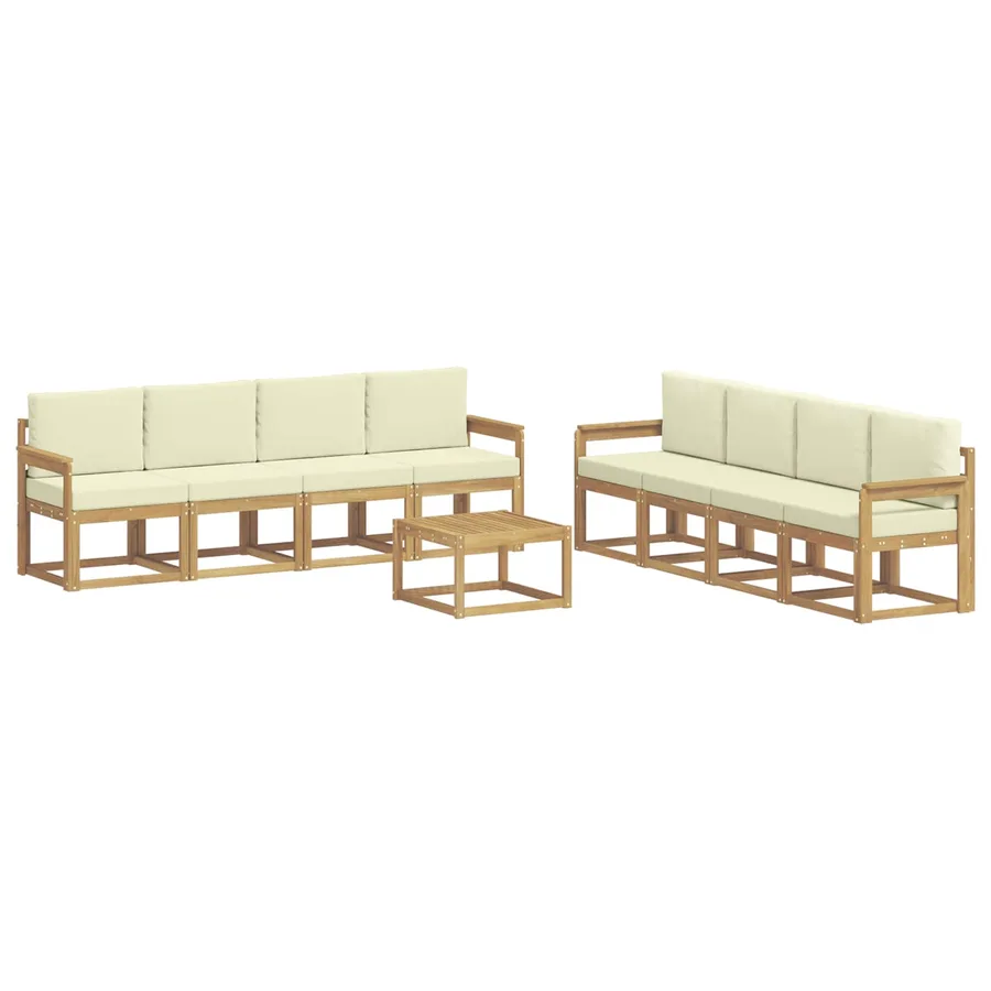 Ensemble de canapés d'extérieur 9 pcs Blanc et crème - 2
