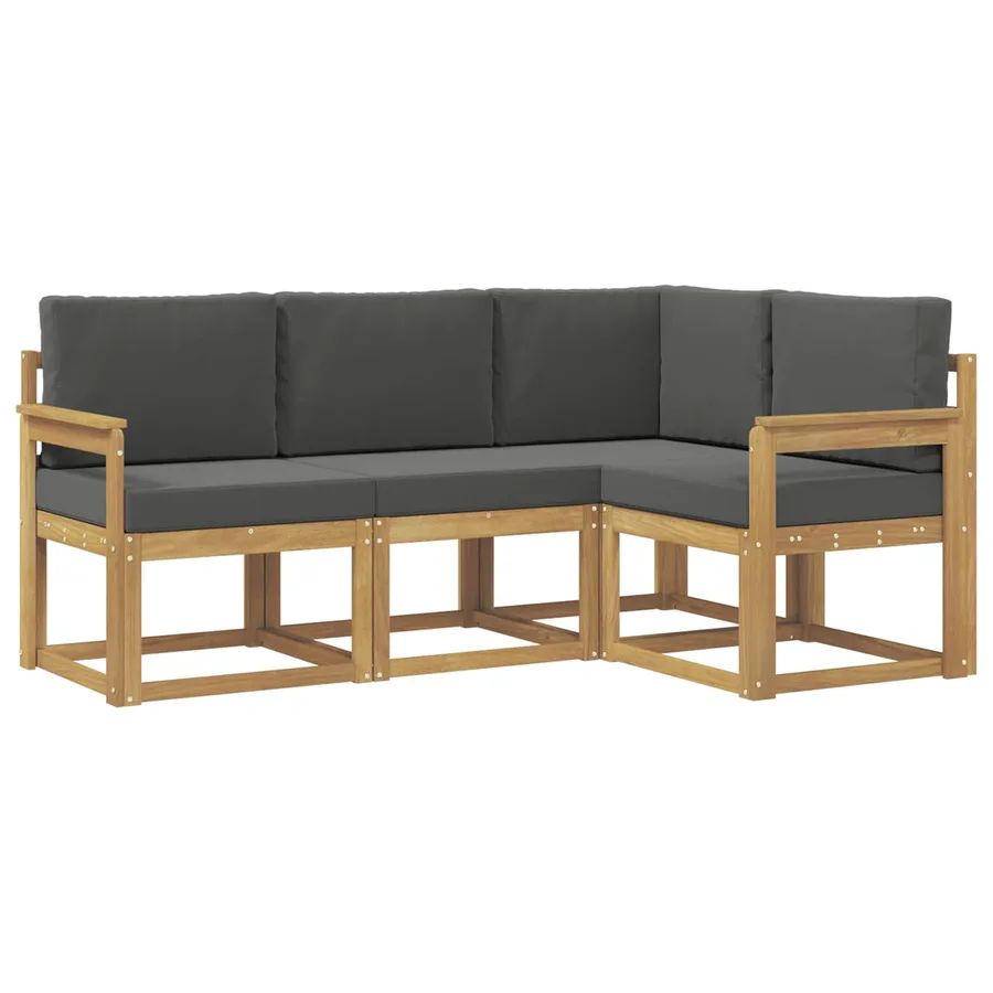 Ensemble de canapés d'extérieur 4 pcs Blanc et anthracite - 2
