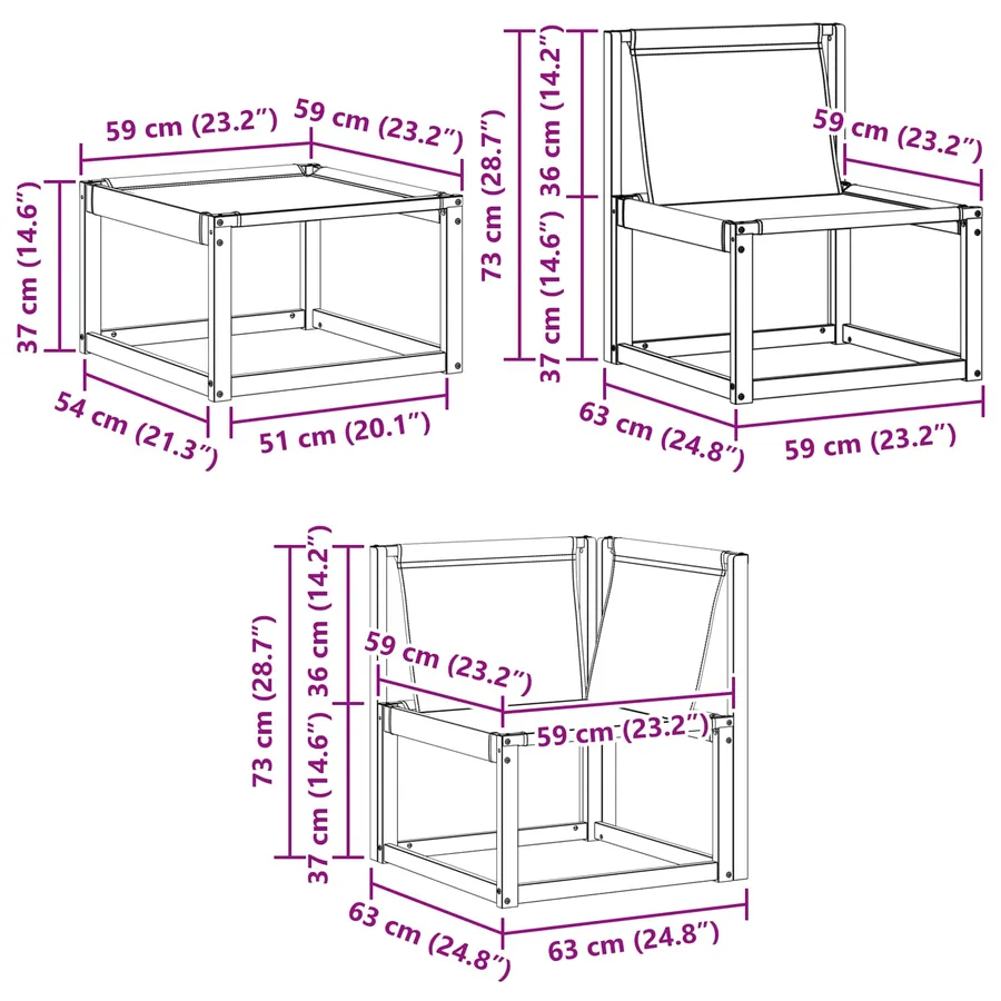 Ensemble de canapés d'extérieur 9 pcs Blanc et gris clair - 12