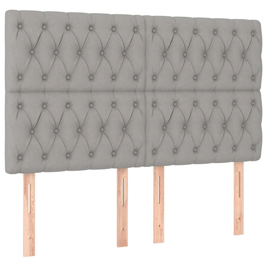 Sommier à lattes de lit avec matelas Gris clair 140x200cm Tissu - 6