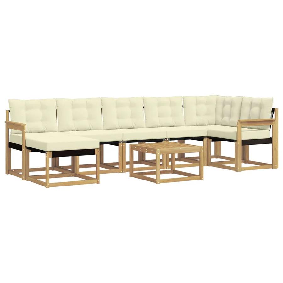 Ensemble de canapés d'extérieur 8 pcs Blanc et crème - 2