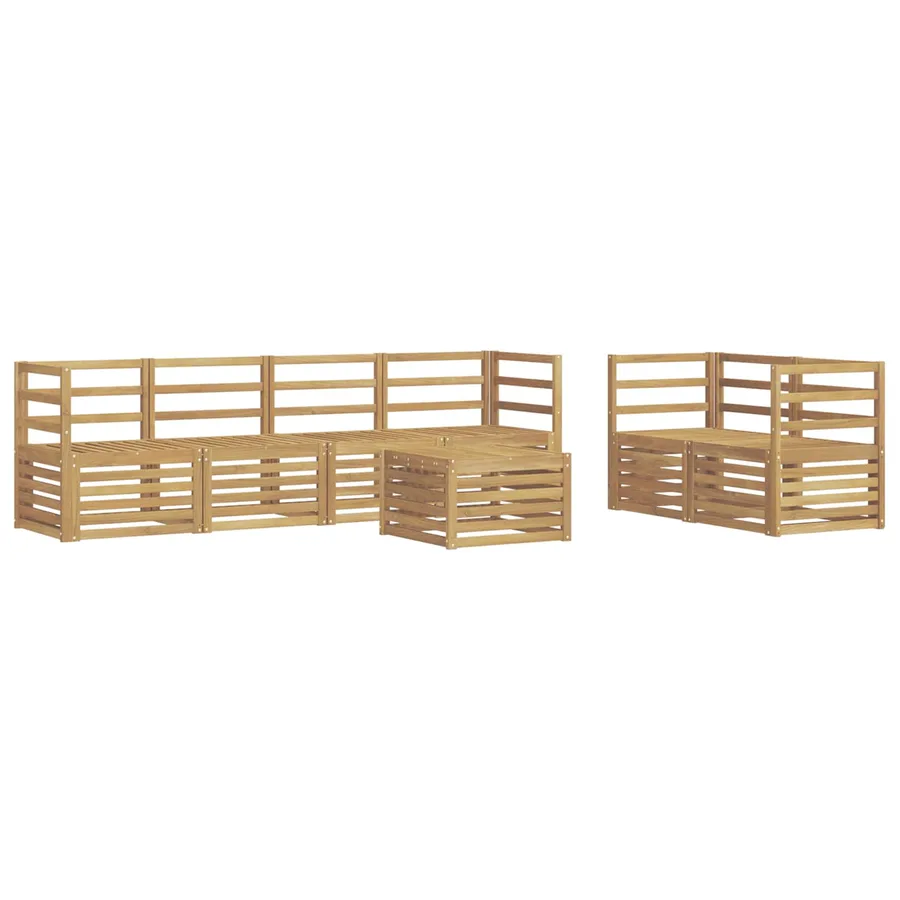 Ensemble de canapés d'extérieur 7 pcs Blanc - 2