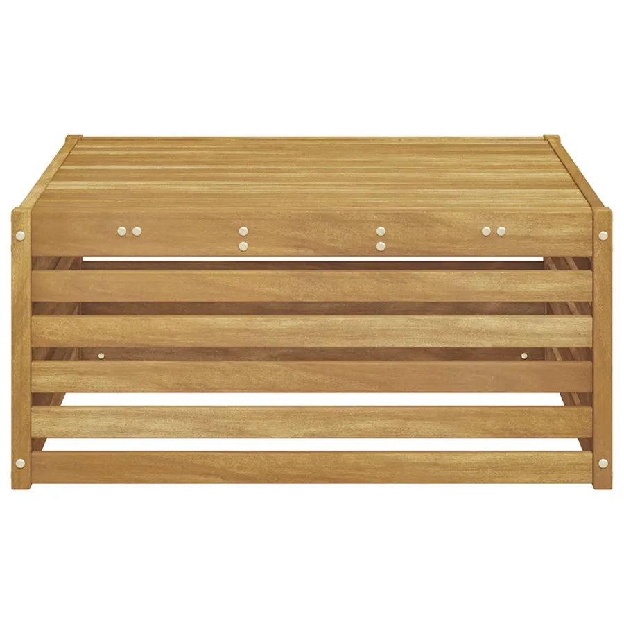 Table de jardin Bois d'Acacia Massif Blanc 79 x 79 x 37 cm - 4