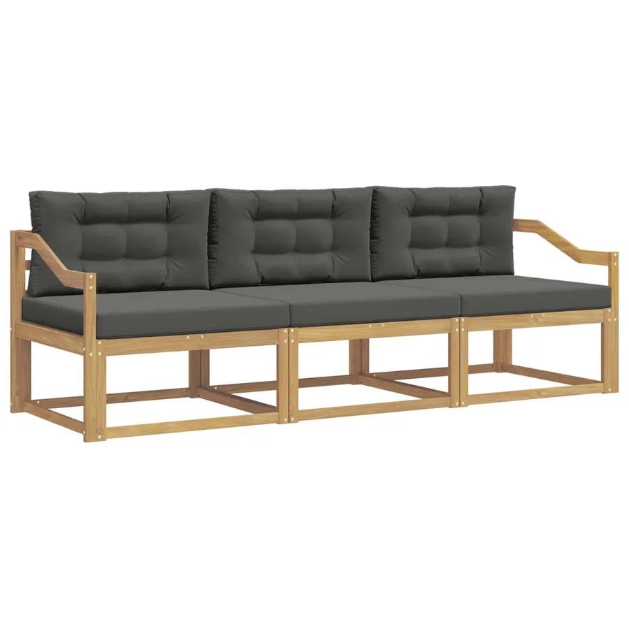Ensemble de canapés d'extérieur 3 pcs Blanc et anthracite - 2