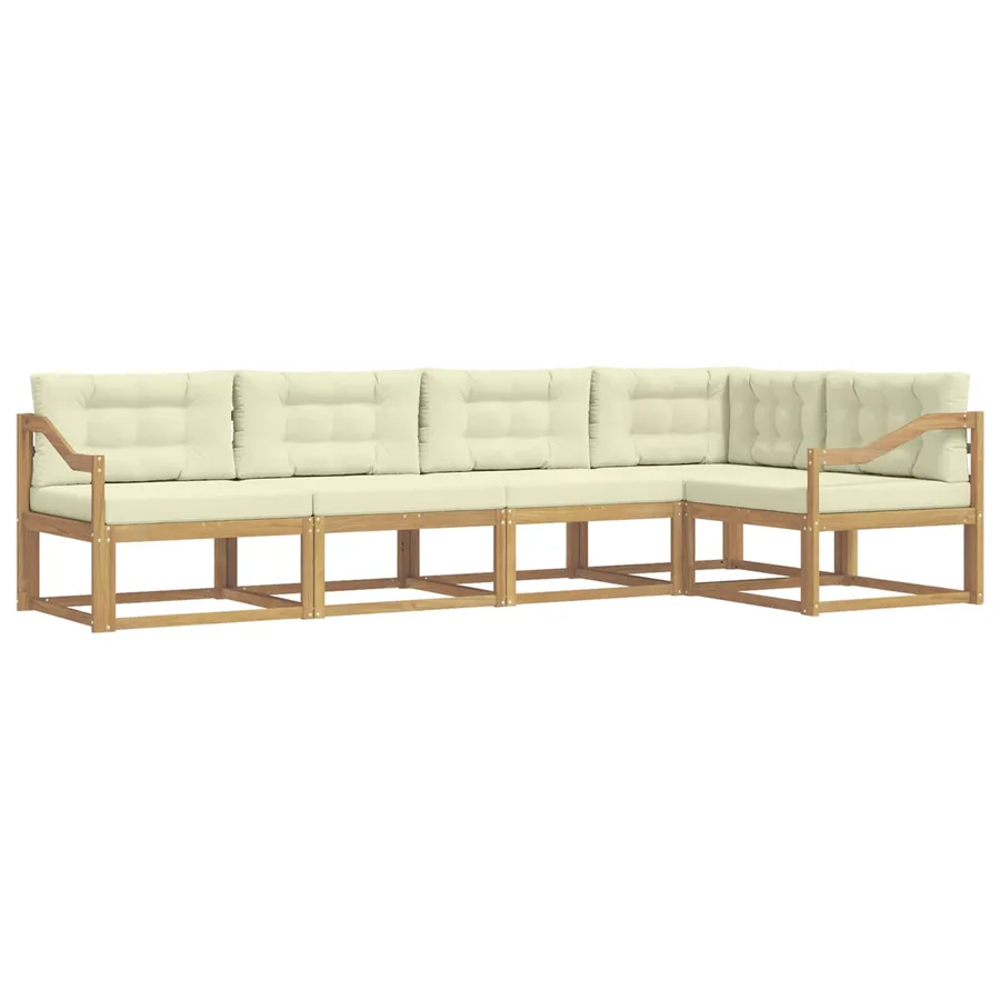 Ensemble de canapés d'extérieur 4 pcs Blanc et crème Polyester - 2