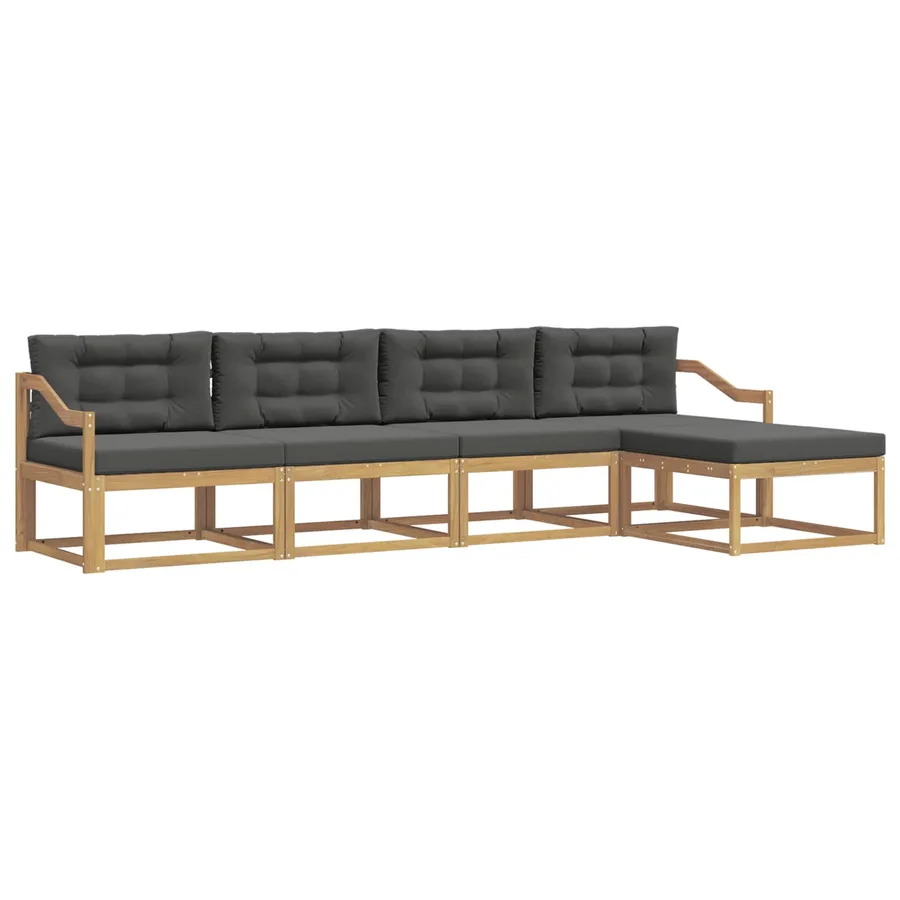 Ensemble de canapés d'extérieur 4 pcs Blanc et anthracite - 2