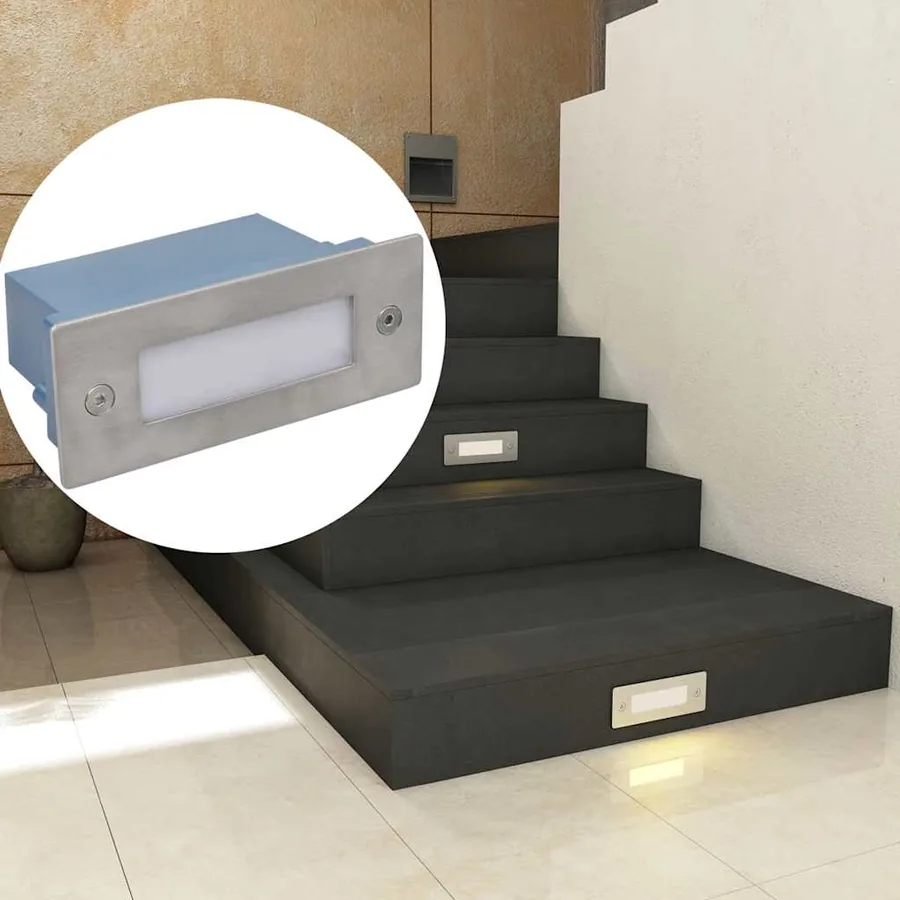 Lampes LED encastrée d'escalier 6 pcs 44x111x56 mm - 6