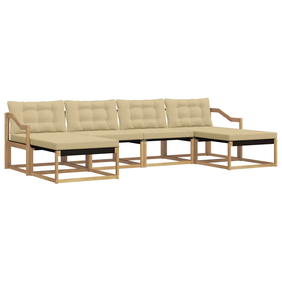 Ensemble de canapés d'extérieur 6 pc Blanc et Beige - 2