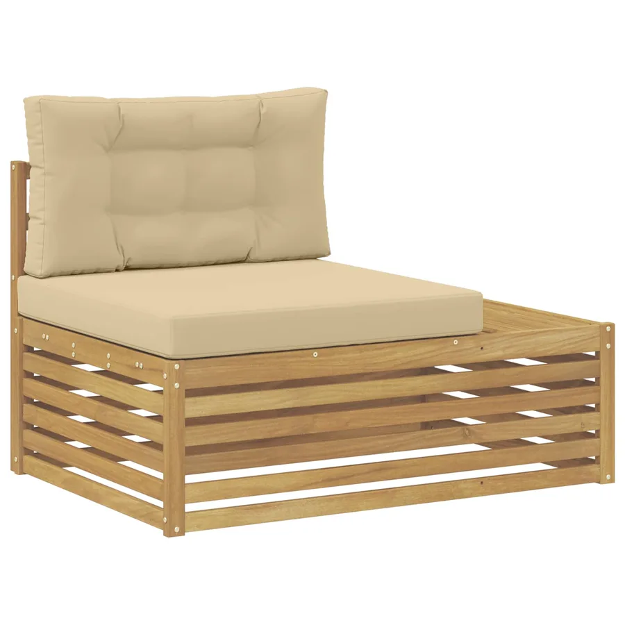 4 pcs Ensemble de canapés d'extérieur Polyester Blanc - 3