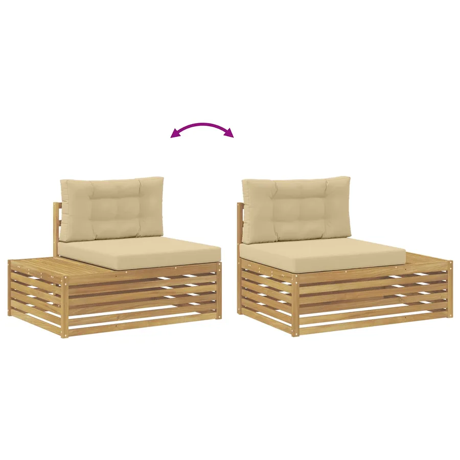 4 pcs Ensemble de canapés d'extérieur Polyester Blanc - 7