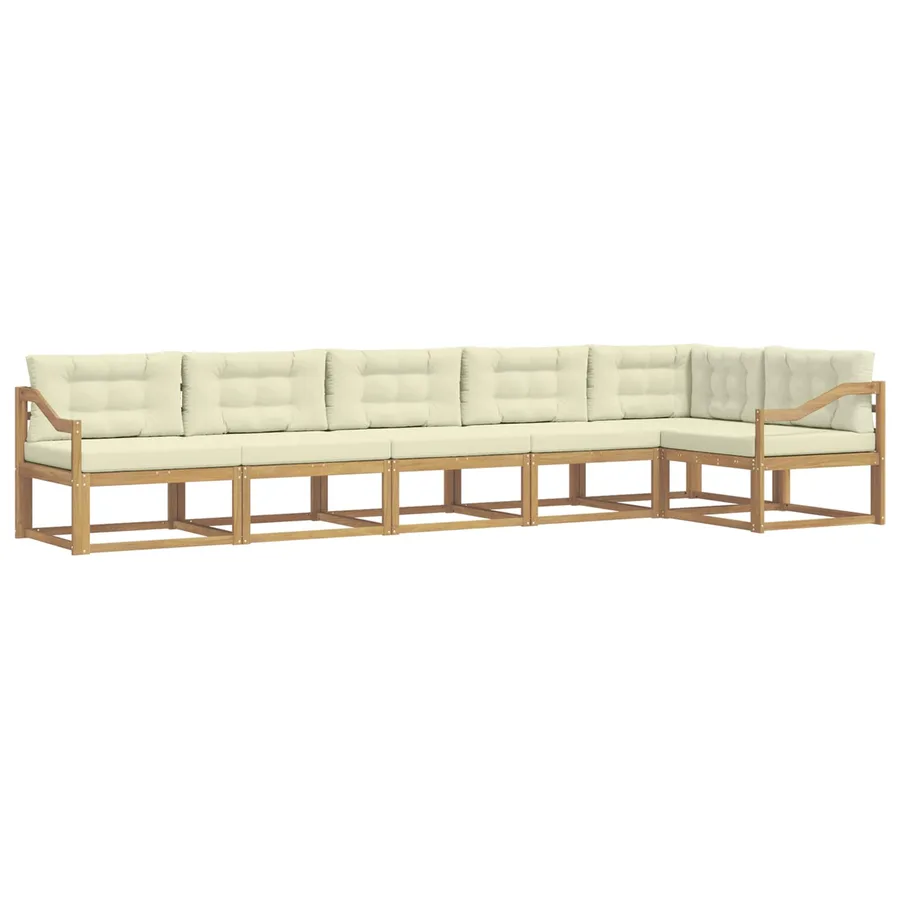 Ensemble de canapés d'extérieur 4 pcs Blanc et crème Polyester - 2