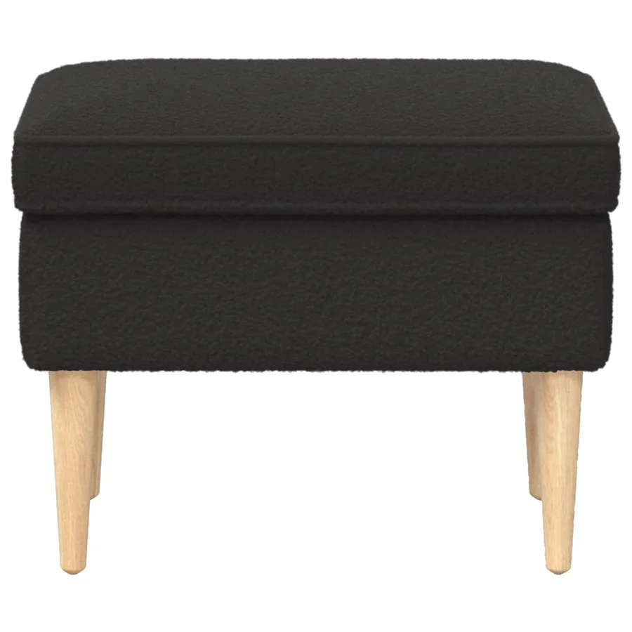 Pouf Noir 55 x 35 x 41 cm Bouclé - 3