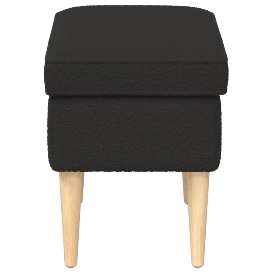 Pouf Noir 55 x 35 x 41 cm Bouclé - 4