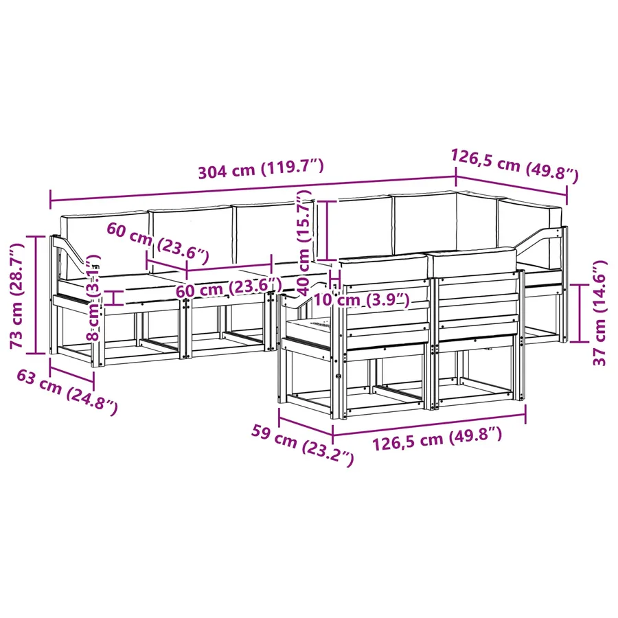 Ensemble de canapés d'extérieur 8 pcs Blanc et anthracite - 8