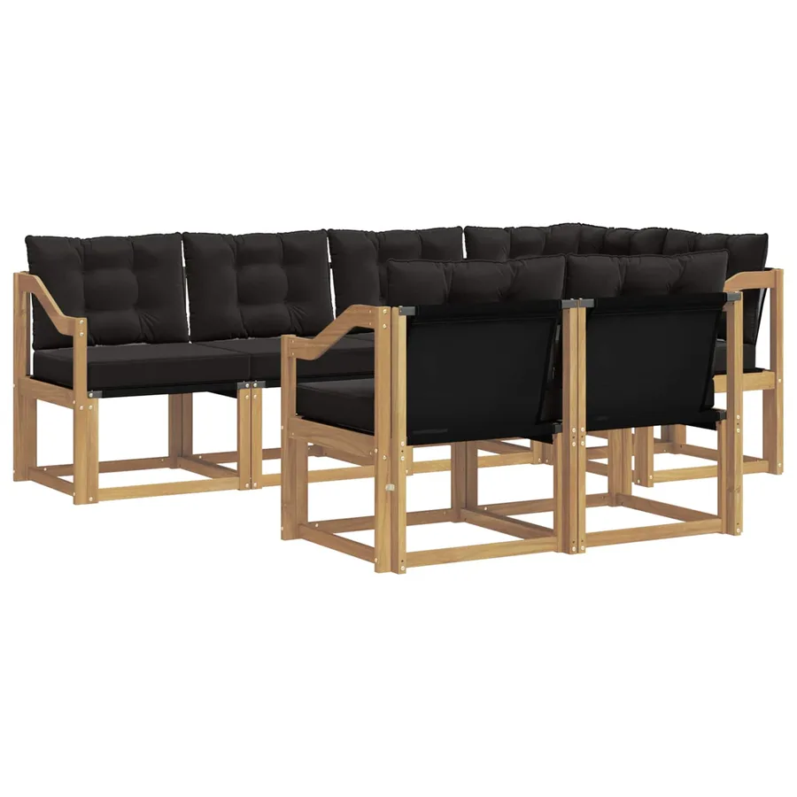 Ensemble de canapés d'extérieur 7 pcs Blanc et noir - 2