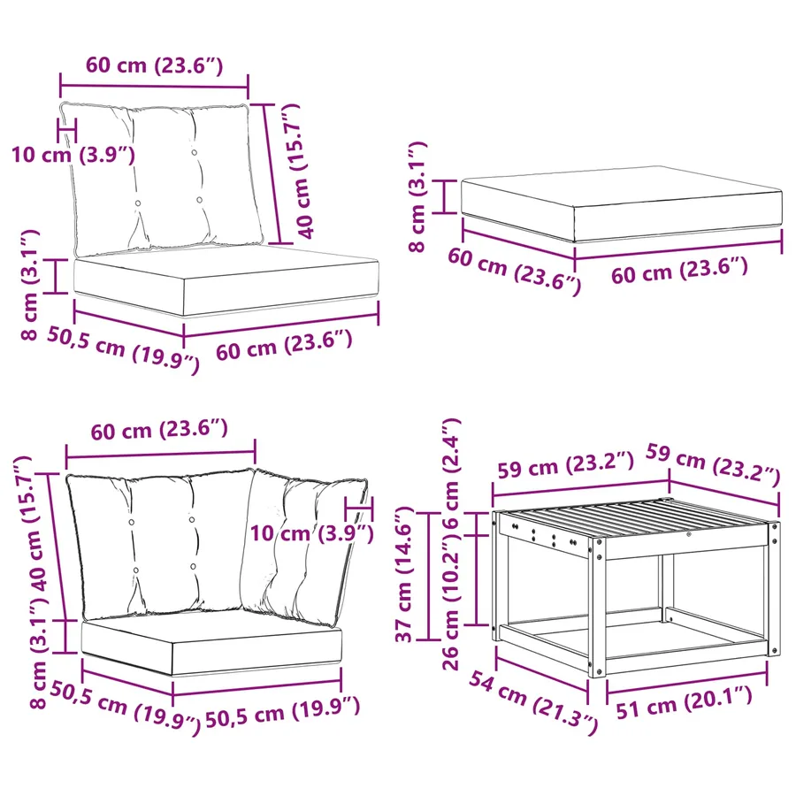 Ensemble de canapés d'extérieur 9 pcs Blanc et gris clair - 13