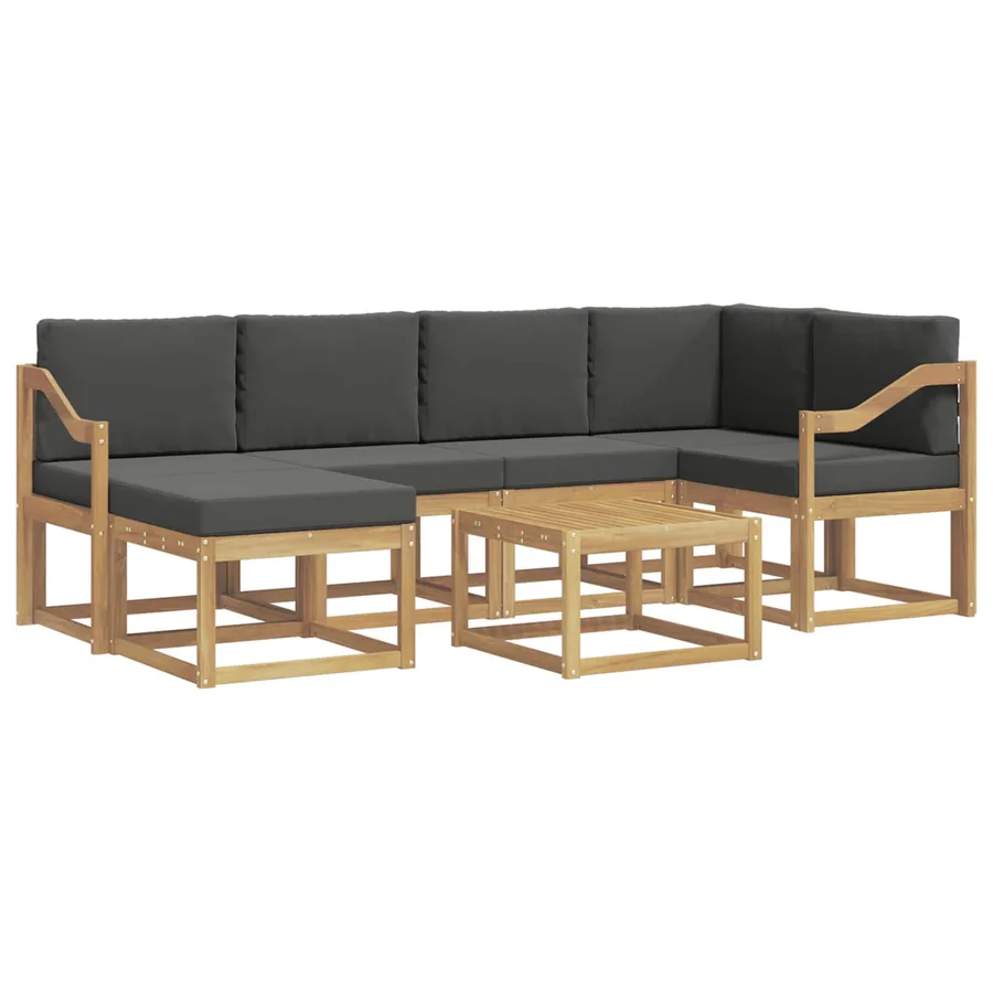 Ensemble de canapés d'extérieur 7 pcs Blanc et anthracite - 2