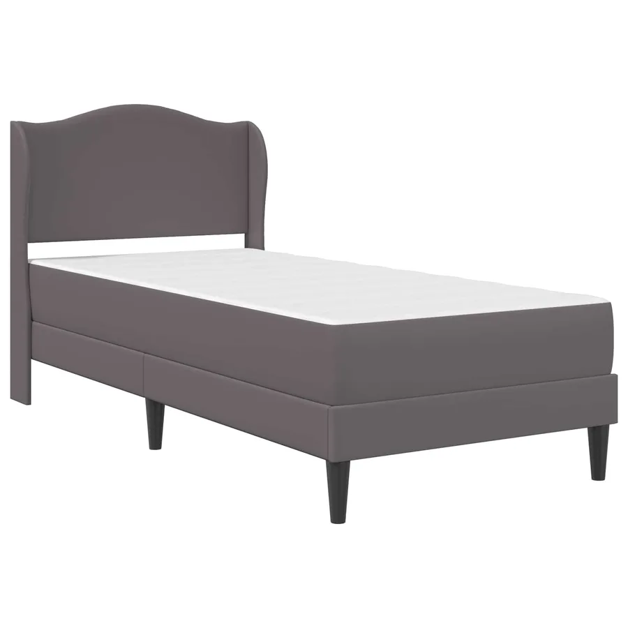Cadre de lit avec tête de lit Gris 90 x 190 cm Simili cuir - 3