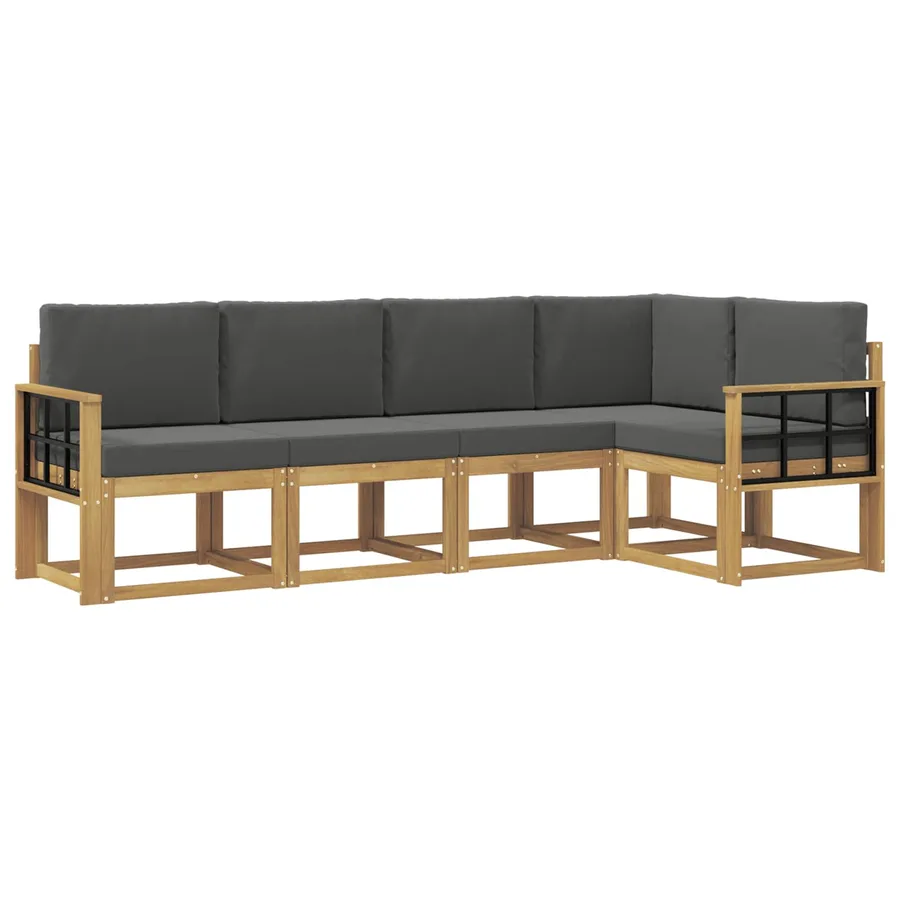 Ensemble de canapés d'extérieur 5 pcs Blanc et anthracite - 2