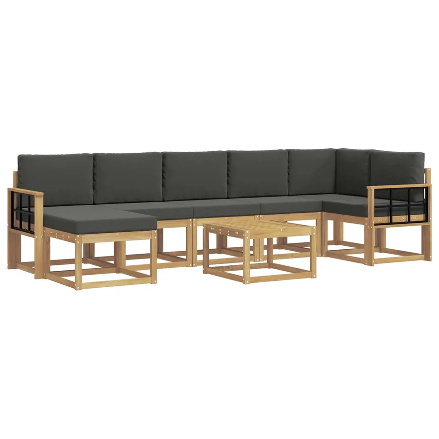 Ensemble de canapés d'extérieur 8 pcs Blanc et anthracite - 2