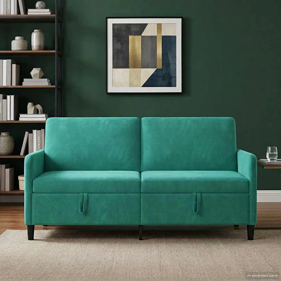 Sofa avec rangement Turquoise 172 x 78 x 87 cm Polyester - 3