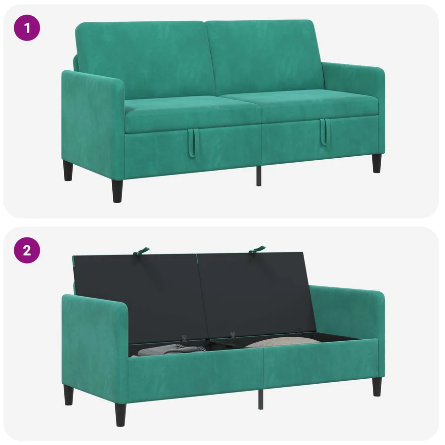 Sofa avec rangement Turquoise 172 x 78 x 87 cm Polyester - 7