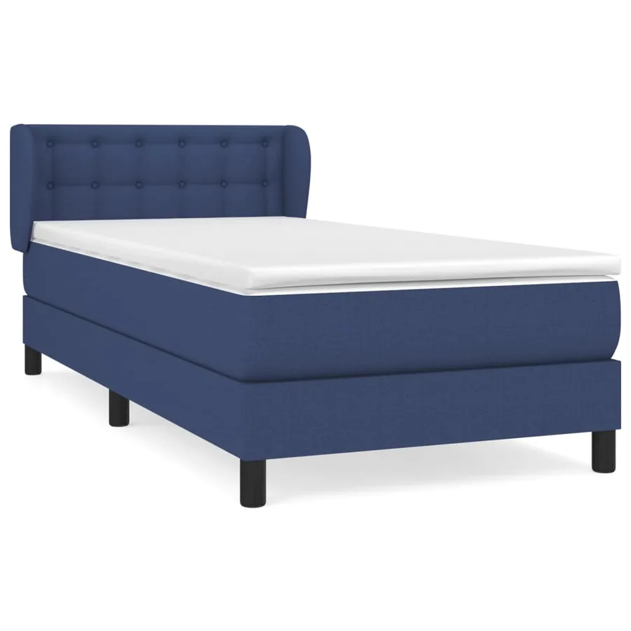 Sommier à lattes de lit avec matelas Bleu 90x200 cm Tissu - 2