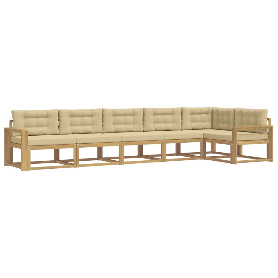 Ensemble de canapés d'extérieur 4 pcs Blanc et Beige Polyester - 2