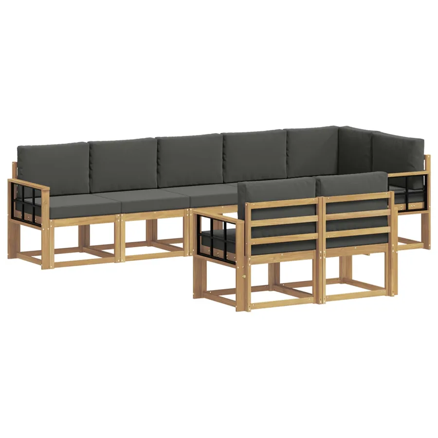 Ensemble de canapés d'extérieur 8 pcs Blanc et anthracite - 2