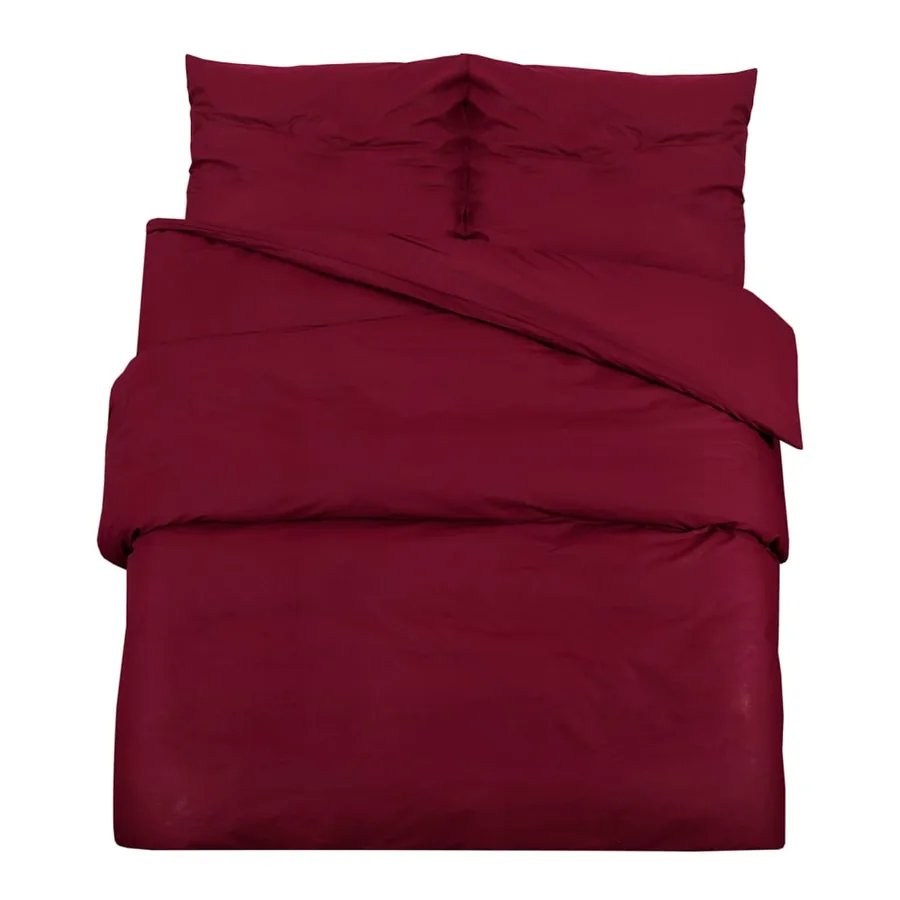 Ensemble de housse de couette Bordeaux 200x200 cm Coton - 2