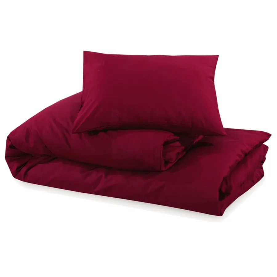 Ensemble de housse de couette Bordeaux 200x200 cm Coton - 6