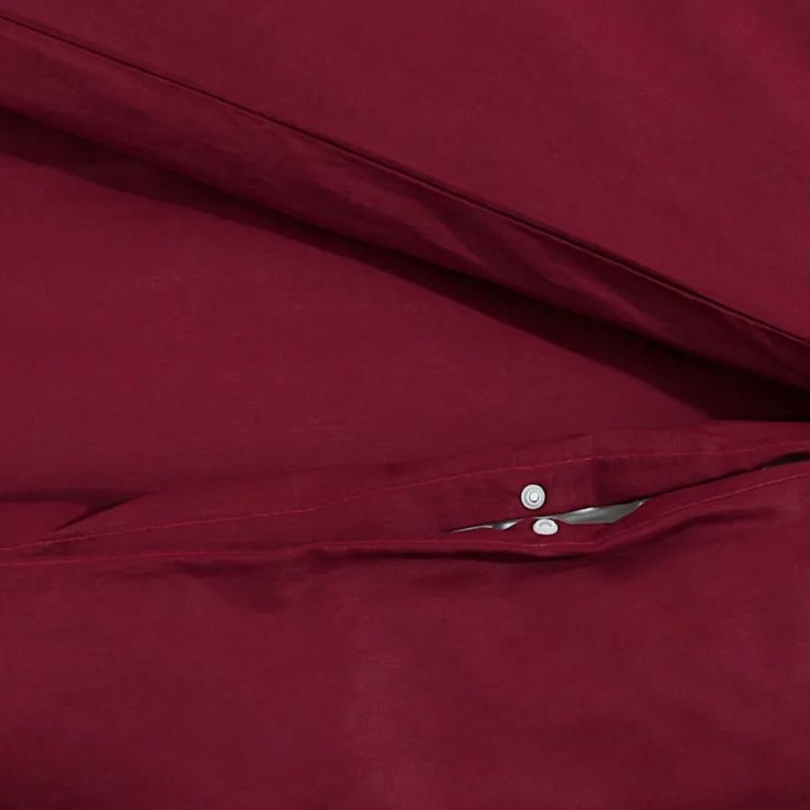 Ensemble de housse de couette Bordeaux 200x200 cm Coton - 8