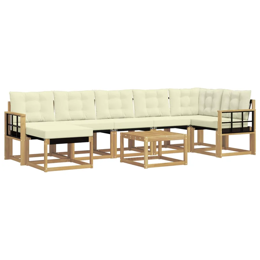 Ensemble de canapés d'extérieur 8 pcs Blanc et crème - 2