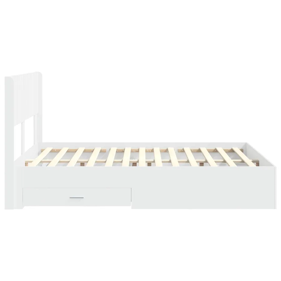 Cadre de lit avec rangement et tête de lit Blanc - 7