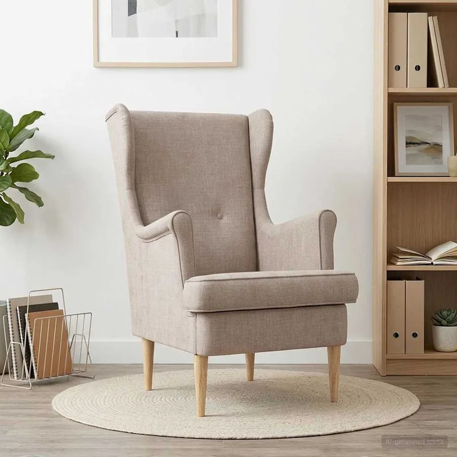 Fauteuil Beige ARES - 3