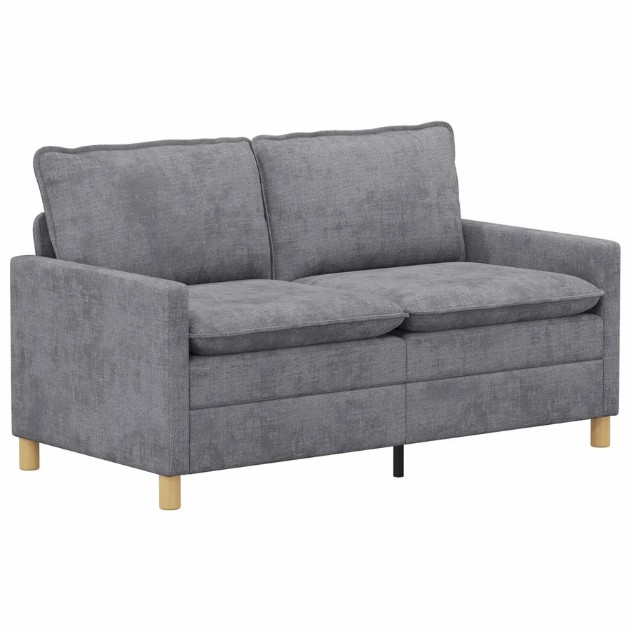 Ensemble de Canapés 2 pcs Gris clair Polyester - 4