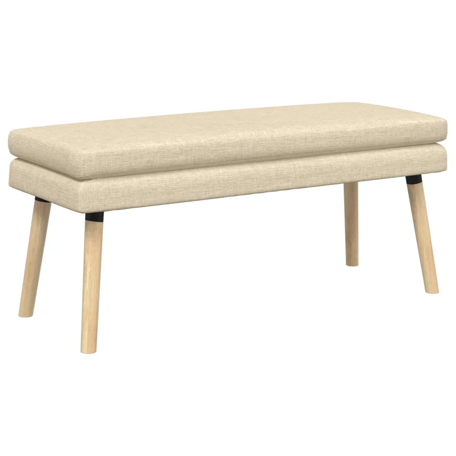Banc à double couche Crème 110 x 40 x 47 cm Tissu - 2